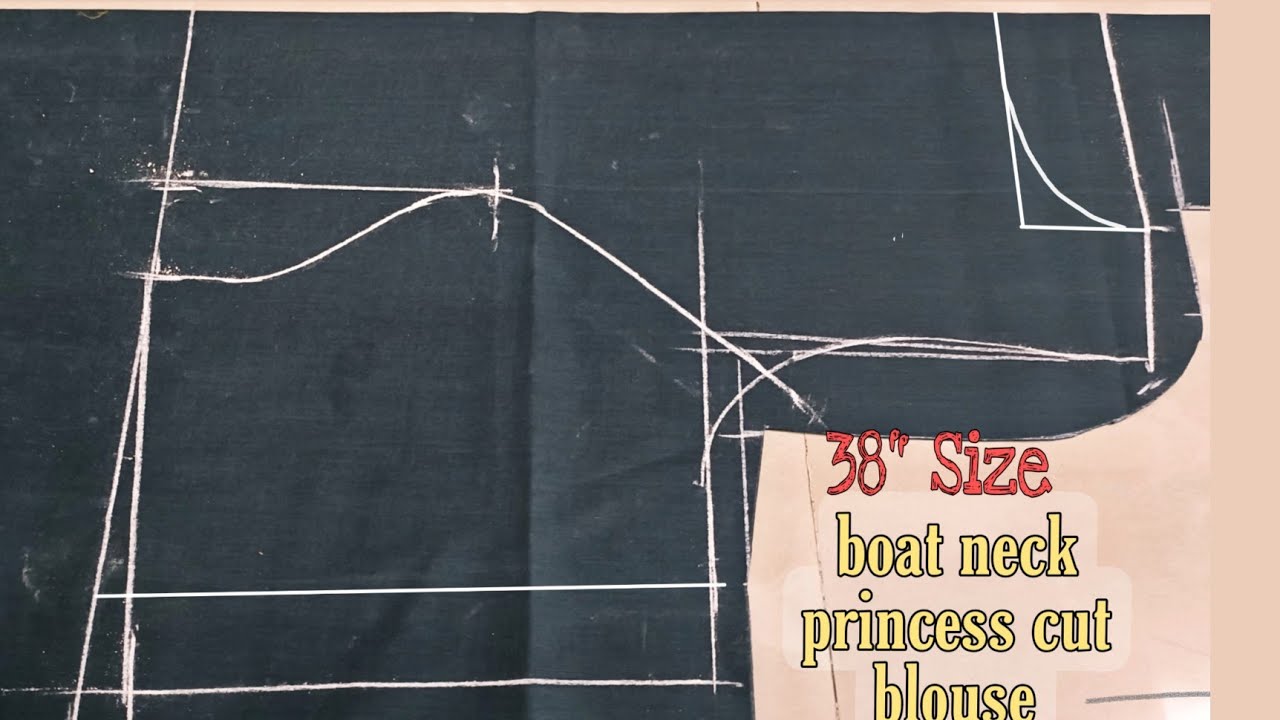 Boat neck Princess cut blouse cutting/38