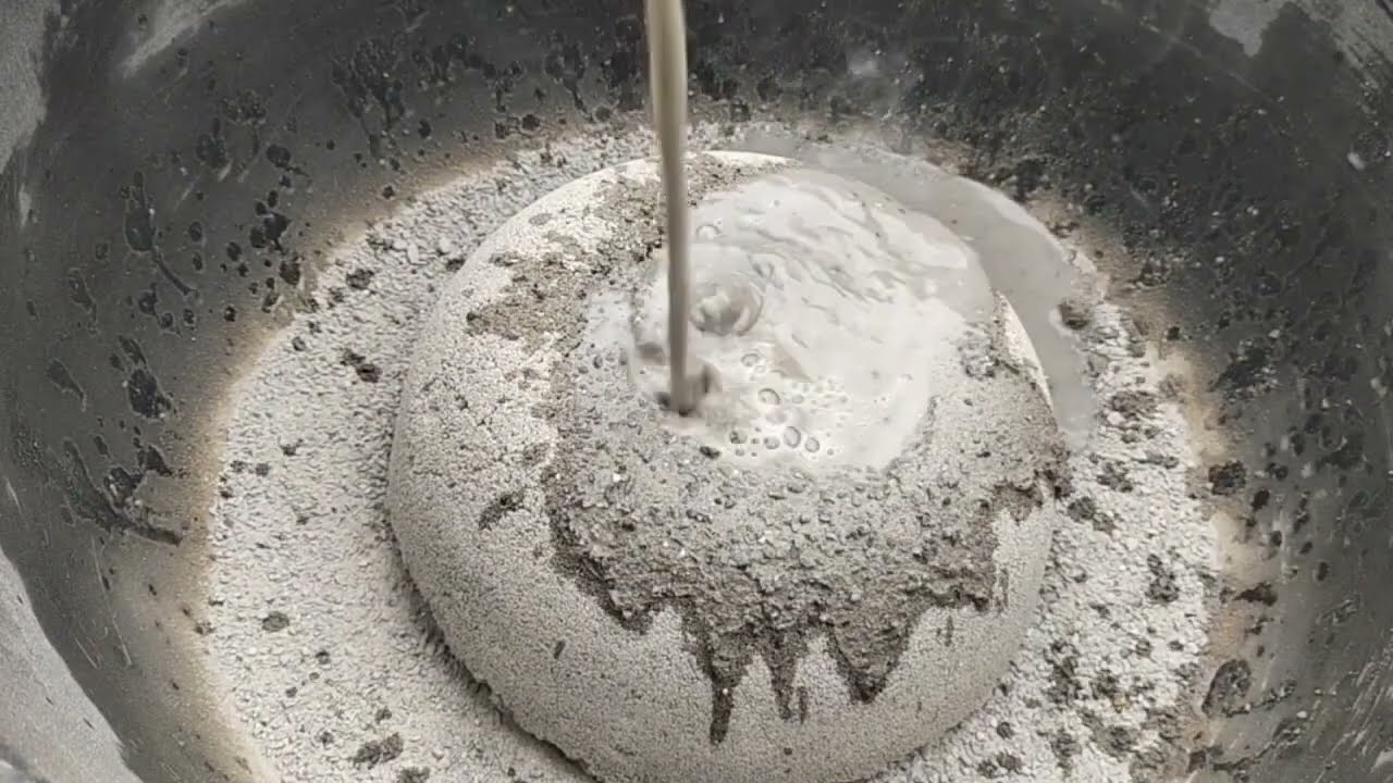 grainy dusty sand cement crumbling dry and water 💦 sa asmr