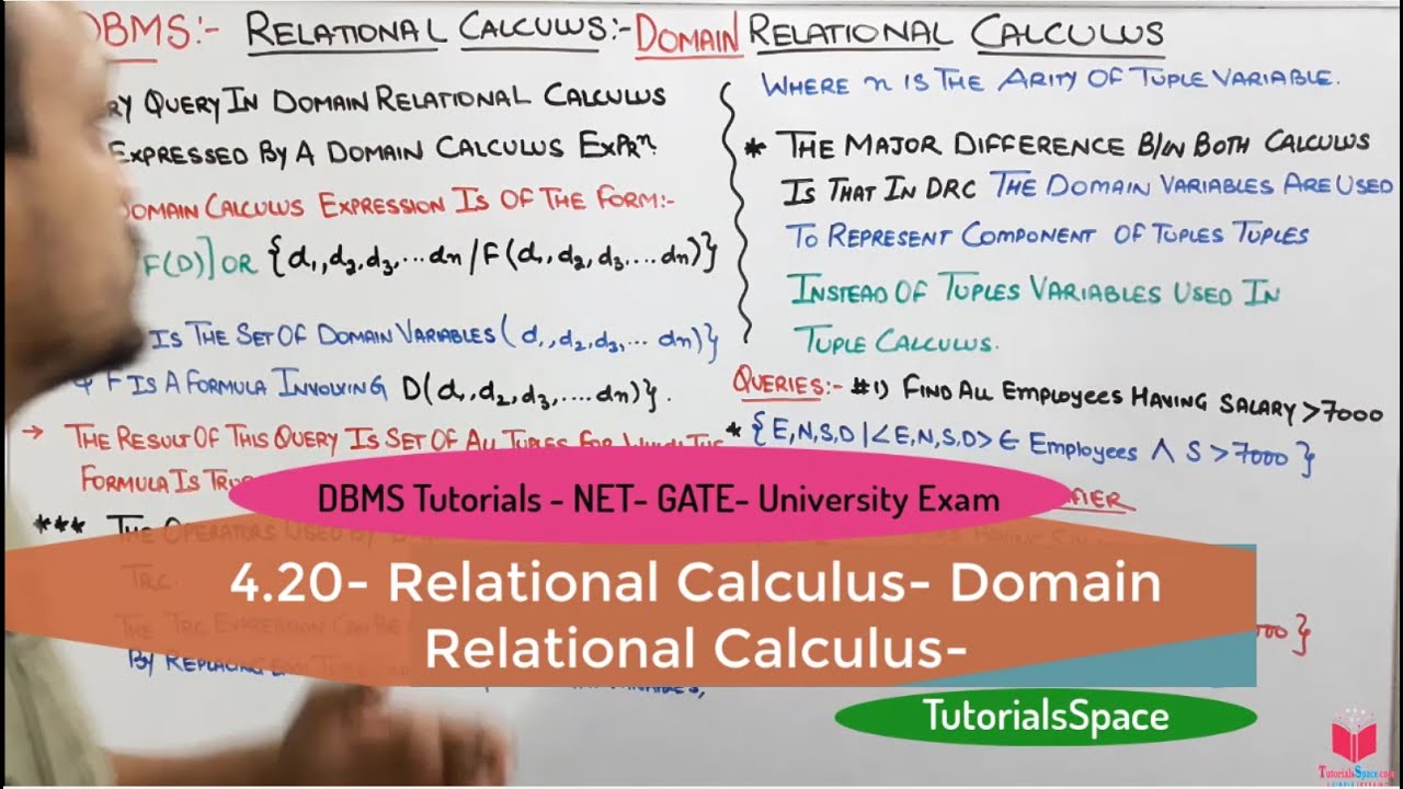 4.20- Domain Relational Calculus In dbms In Hindi