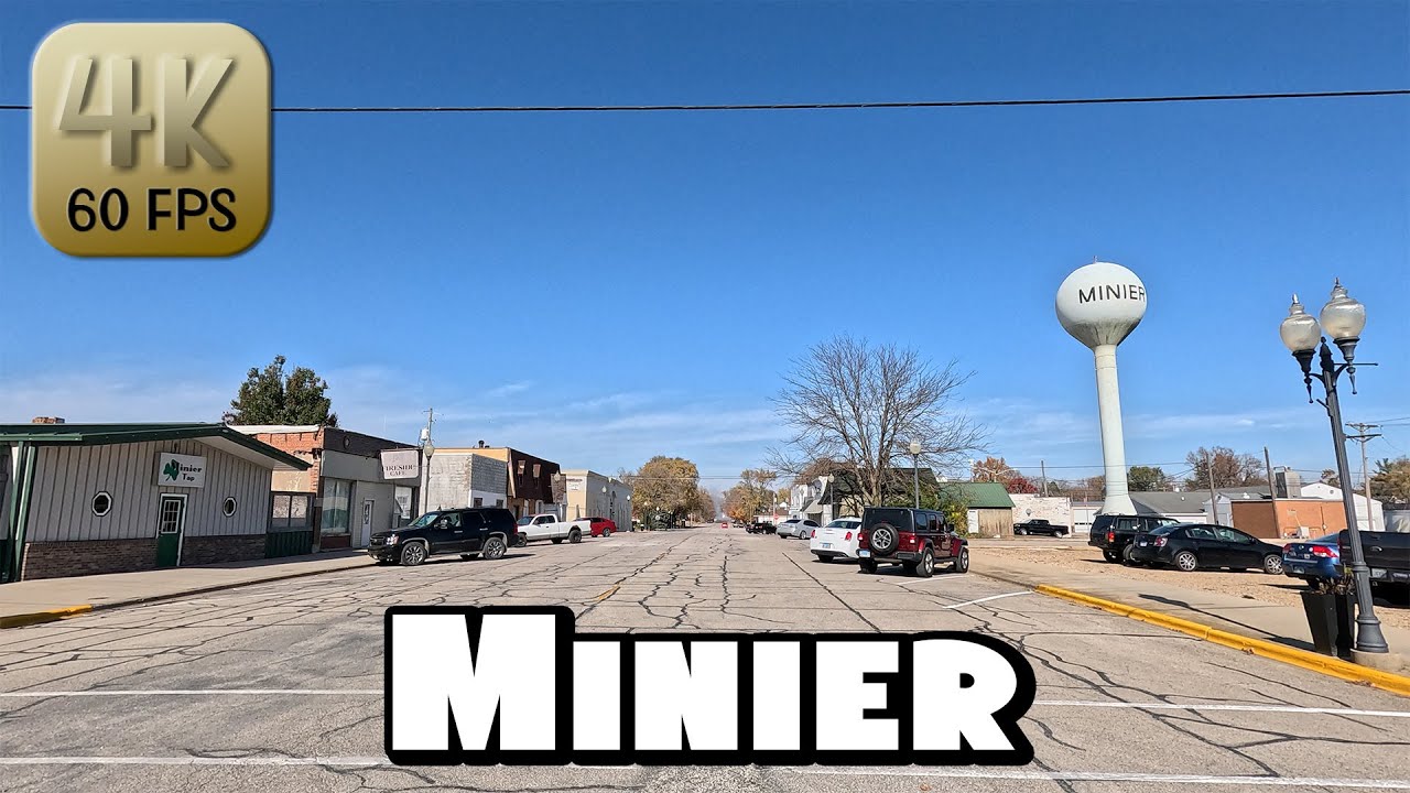 Driving Around Small Town Minier, Illinois in 4k Video