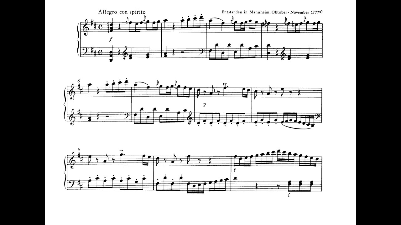 Mozart Piano Sonata K 311 - Analysis w/score