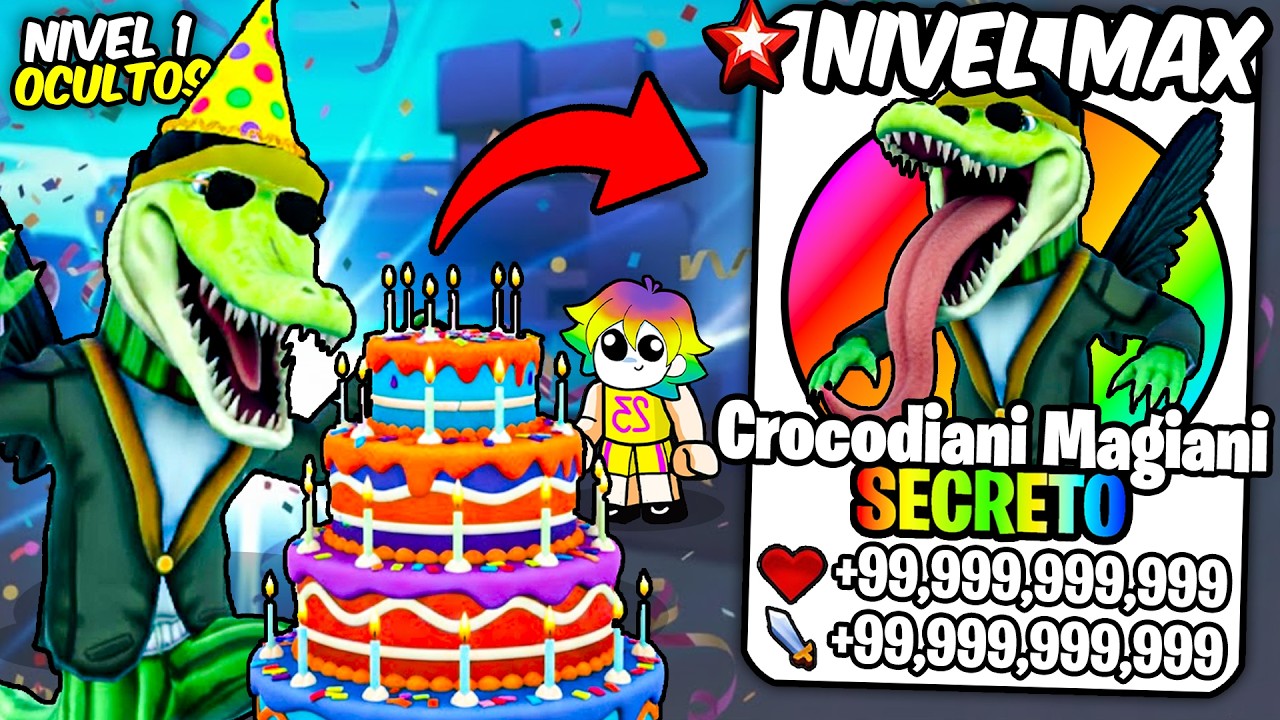 Conseguí EL PERSONAJE SECRETO ESPECIAL DE CUMPLEAÑOS CROCODIANI MAGIANI en Brainrot Evolution Roblox
