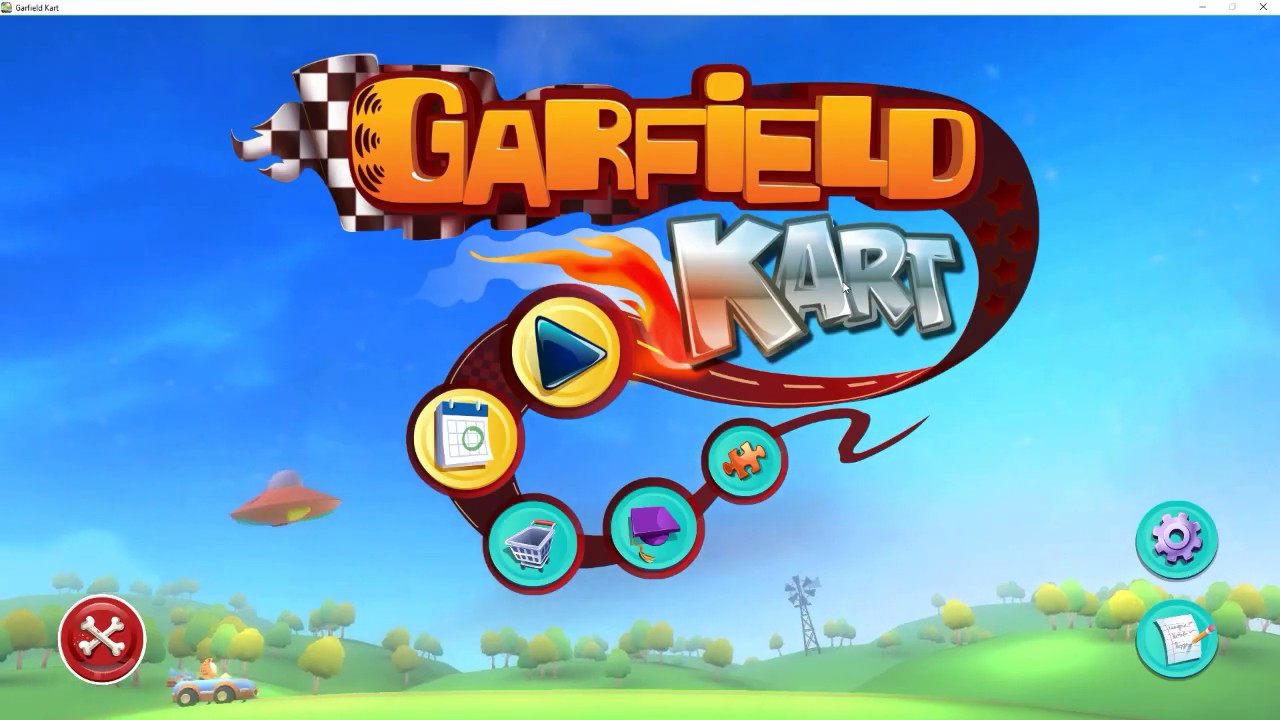 1 hour of garfield kart title screen