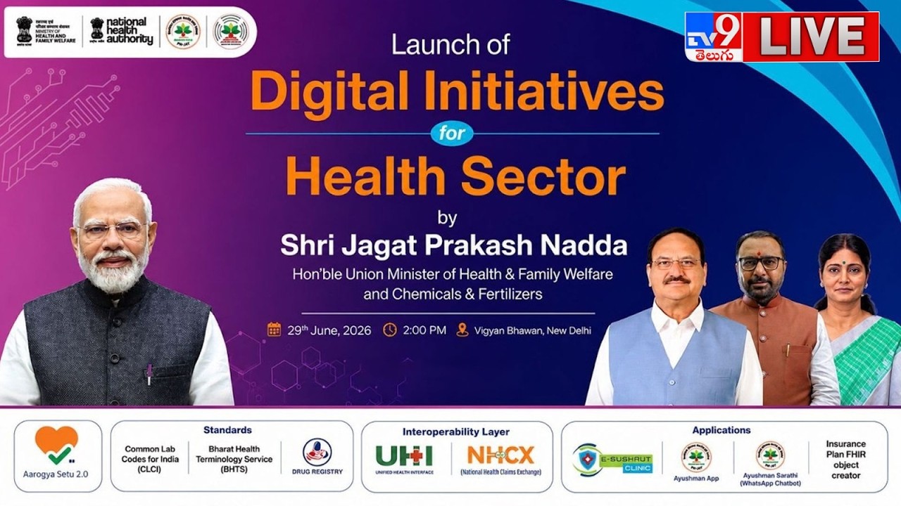 LIVE JP Nadda: Launch Of Digital Initiatives For Health Sector - TV9