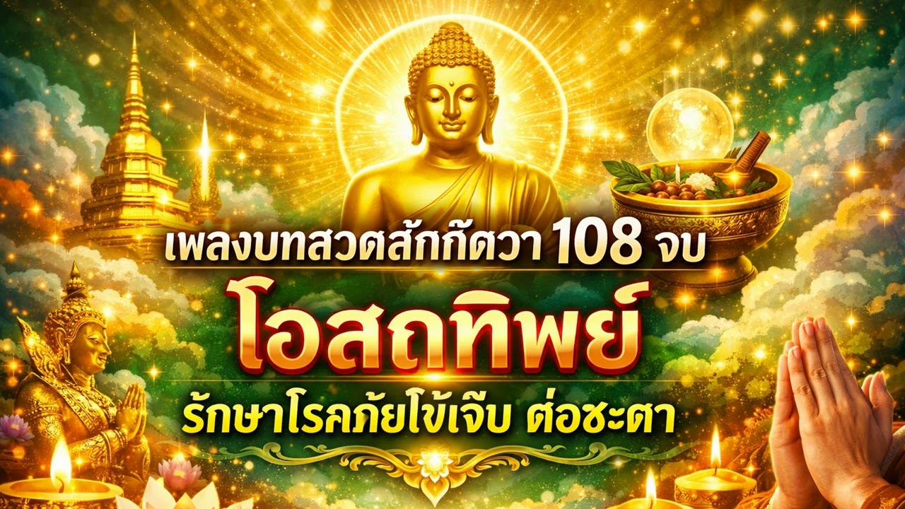 เพลงบทสวดสักกัตวา 108 จบ (โอสถทิพย์) รักษาโรคภัยไข้เจ็บ ต่อชะตา อายุยืน #108จบ