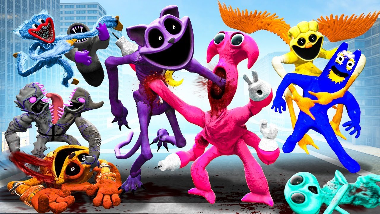 BATALLA ÉPICA ENFRENTO a TODOS LOS MONSTRUOS de GARTEN OF BANBAN 7 vs POPPY PLAYTIME 3 | GARRYS MOD