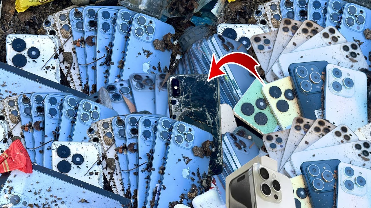 OMG...Turn Destroyed iPhone X into iPhone 16 Pro,Found Many phones and Gold necklace at the landfill