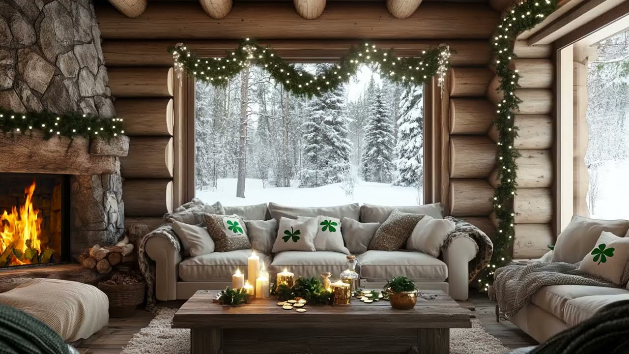 Gentle Winter Snow And Fire Sounds Offer Calm Comfort And Soothing Inner Peace