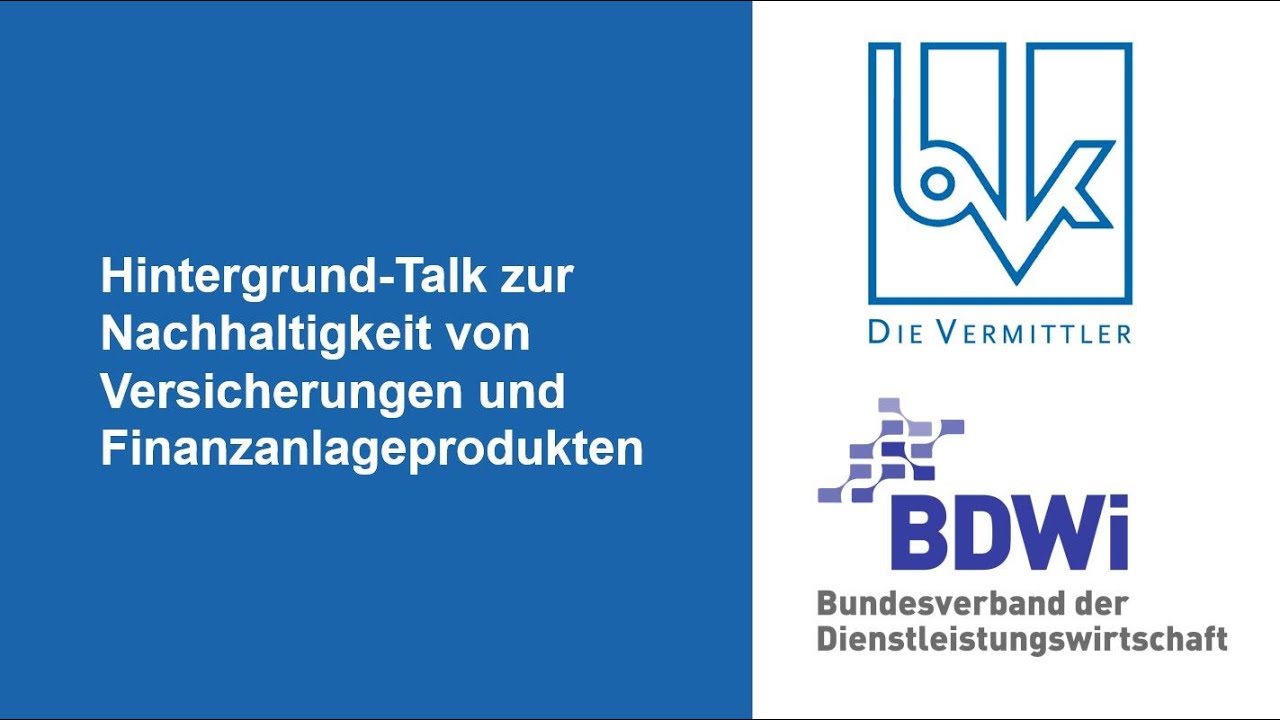 Hintergrund-Talk zur Nachhaltigkeit von Versicherungen und Finanzanlageprodukten