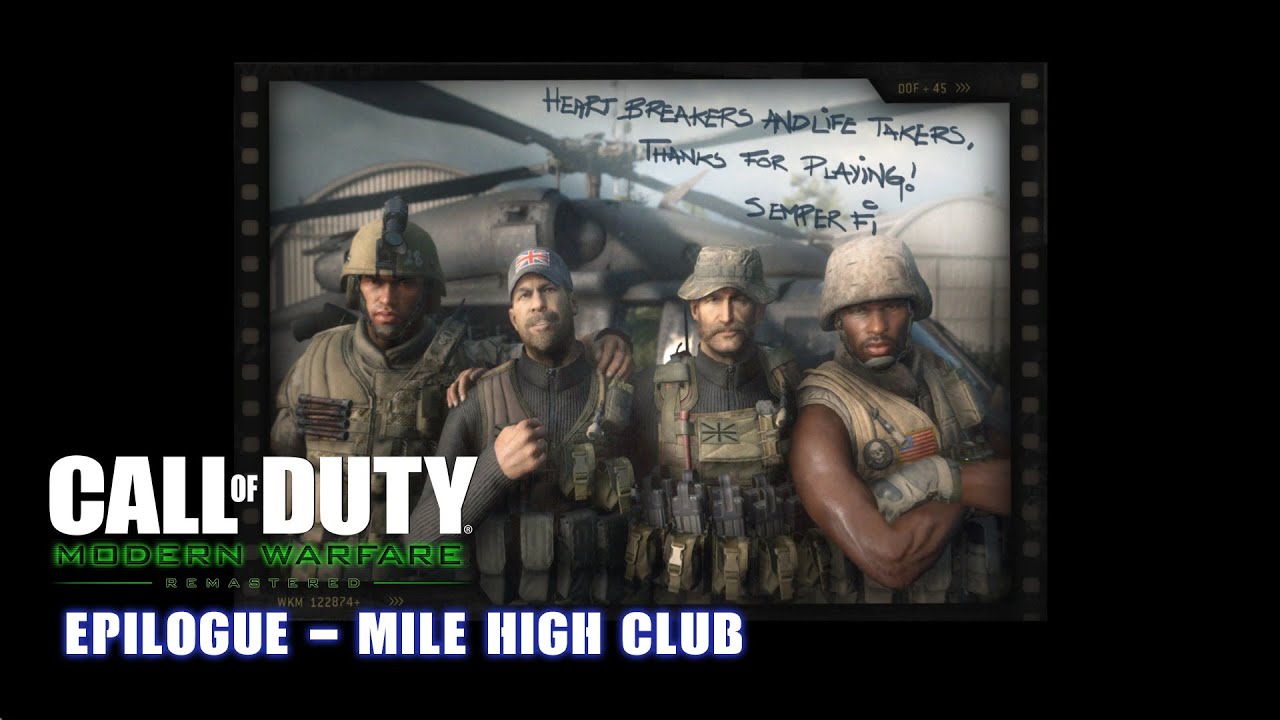 Epilogue - Mile High Club - Call Of Duty : Modern Warfare Remastered - 4k, 60FPS