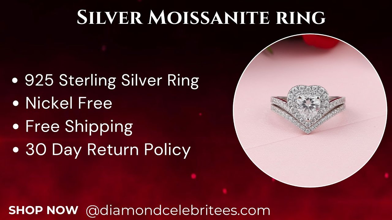 Diamond Celebritees Silver 1.66ct VVS D Heart Shape Moissanite Women Yellow Bridal Heart Ring SZ7