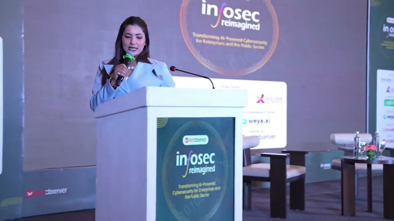 Anchor Rimjhim hosting, Infosec reimagined, cyber security and AI summit ￼🎤