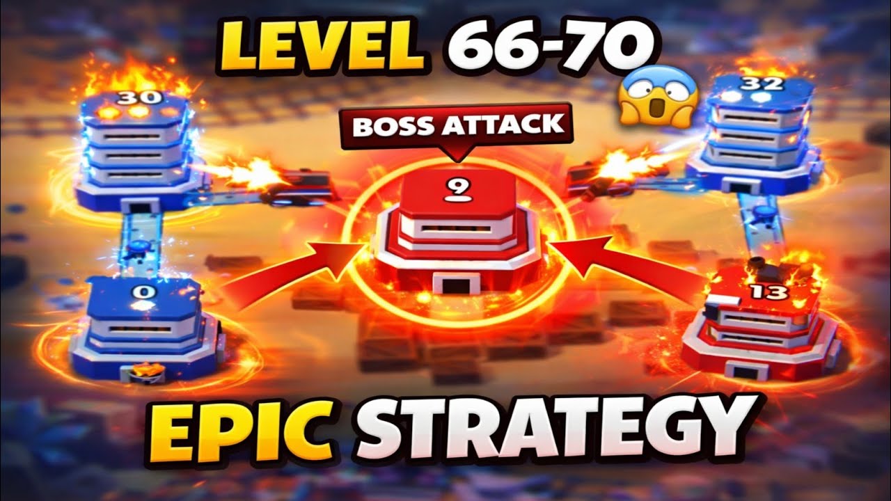 Tower War Level 66-70 Walkthrough 🔥 Epic Strategy & Boss Attack | Hard Levels Clear