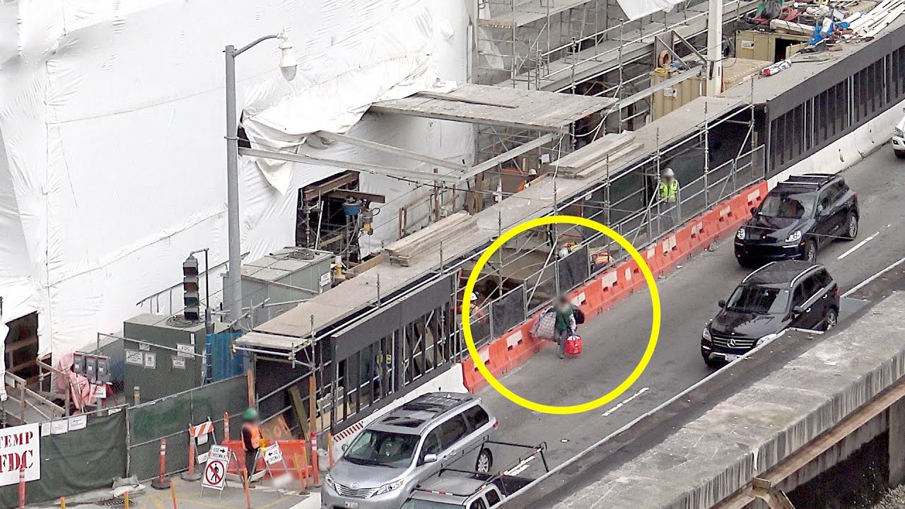 A few examples of things you probably shouldn't do when the sidewalk is closed for construction