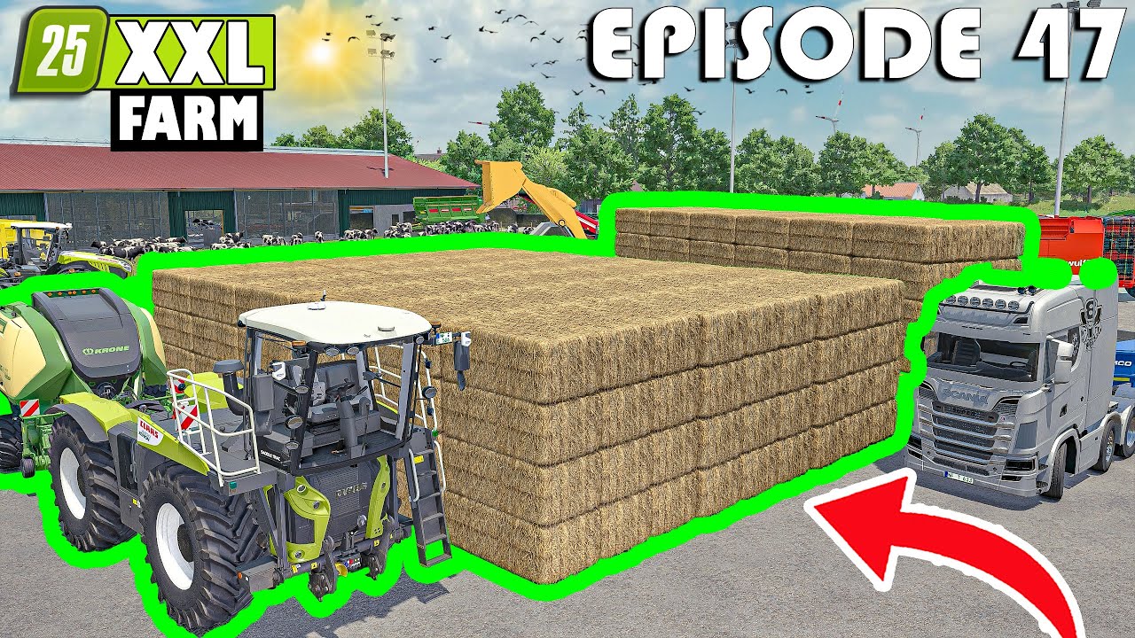 MASSIVE STRAW OPERATION! 12 Tractors vs 750 BALES | The XXL FARM | Farming Simulator 25