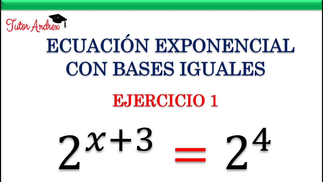 Ecuaciones Exponenciales con bases iguales - Ejercicio 1
