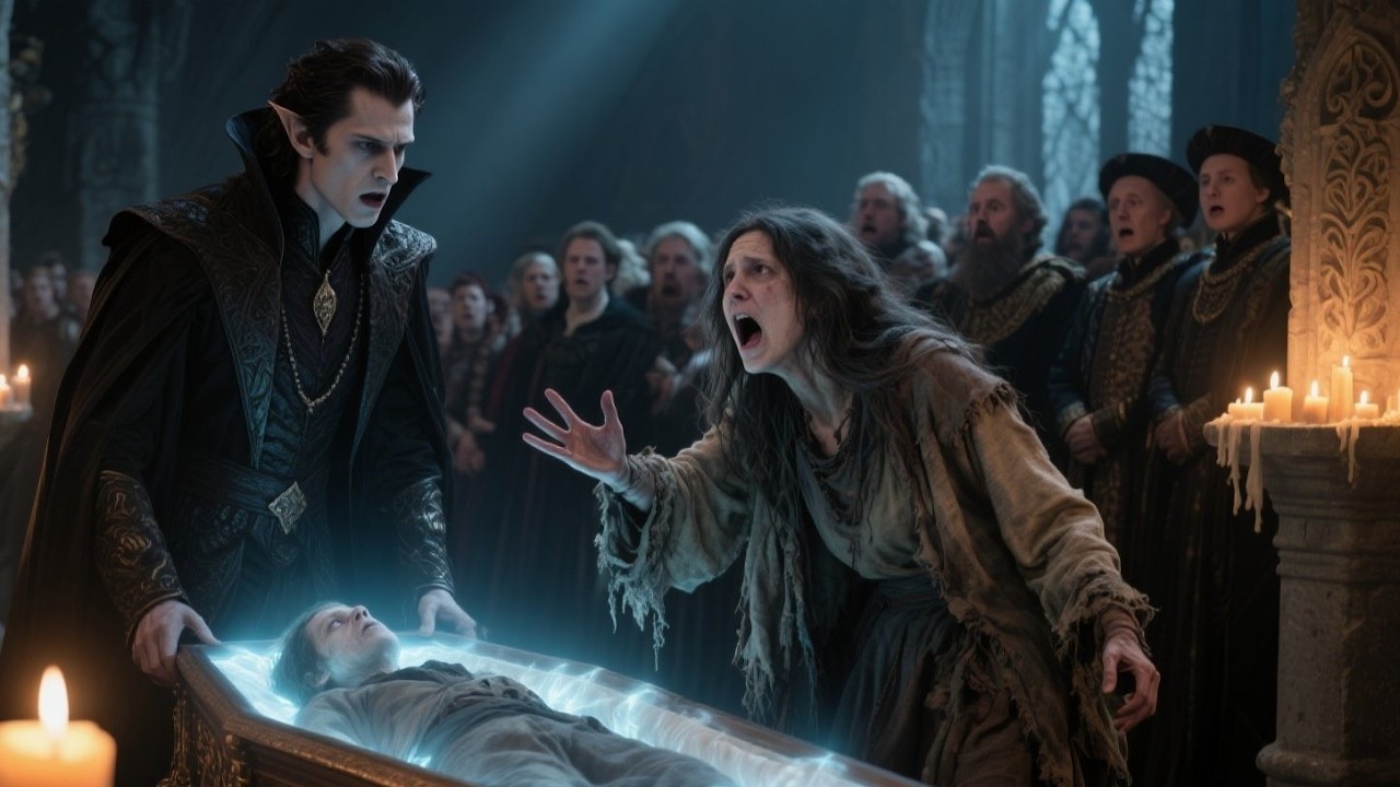 “He’s Alive A Homeless Woman Halted the Vampire Prince’s Funeral—What Followed Left Everyone Stunned