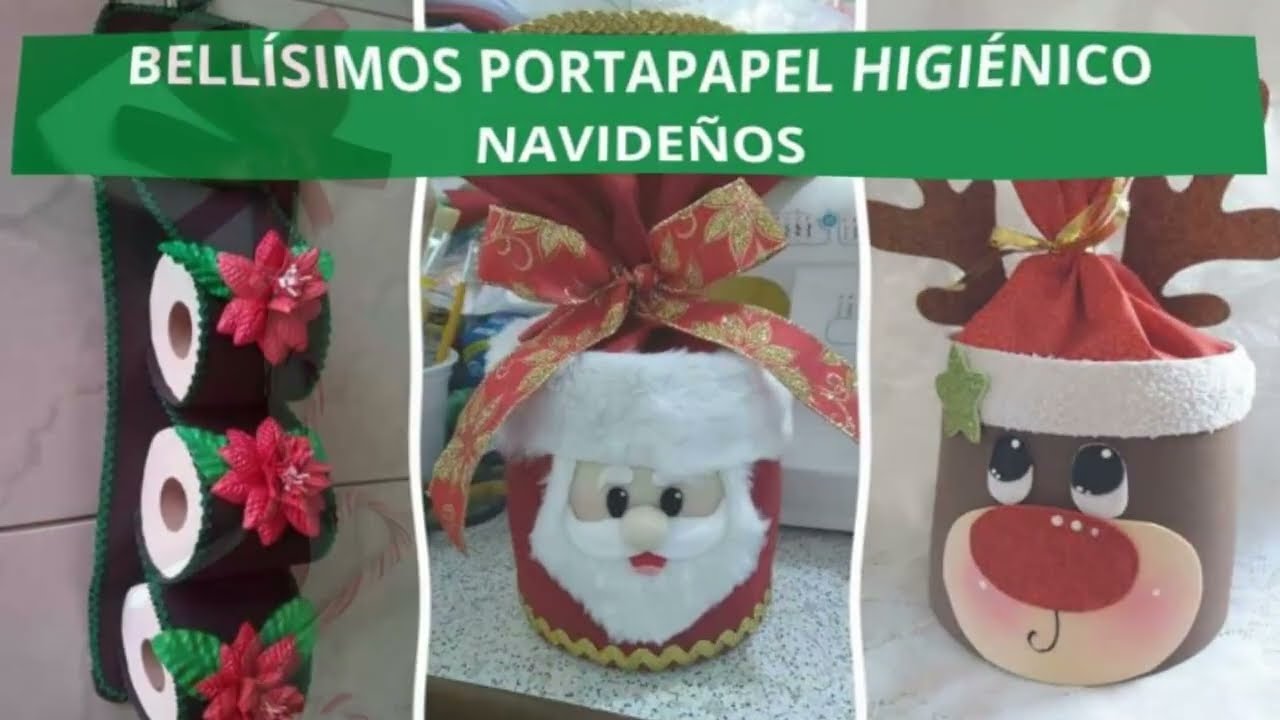 IDEAS DE PORTA PAPEL HIGIÉNICO PARA DECORAR TU BAÑO EN NAVIDAD