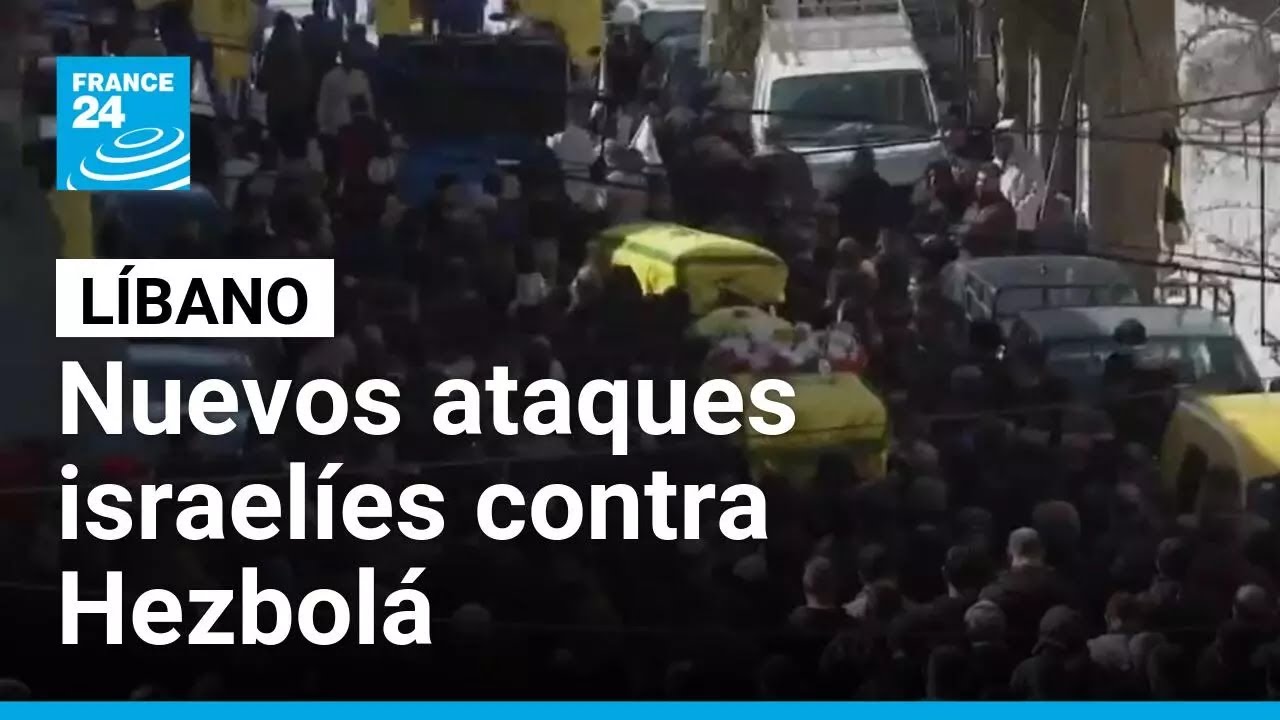 Ataques aéreos israelíes y tensión en Líbano: funeral masivo en Nabichit • FRANCE 24 Español