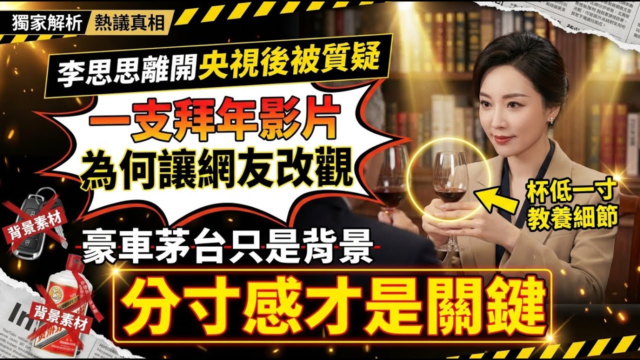 李思思離開央視後被質疑？一支拜年影片為何讓網友改觀：豪車茅台只是背景，分寸感才是關鍵