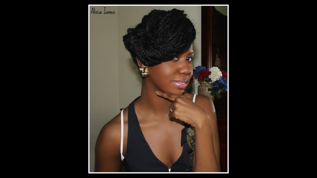Funky Updo Natural Hairstyle - Two Strand Twist / Braids