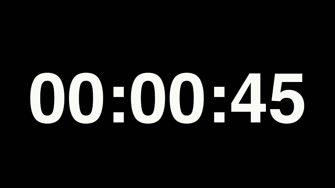 45-second Countdown Timer with Alarm | Red & White Flashing Final 30 Seconds | Boost Your Focus!