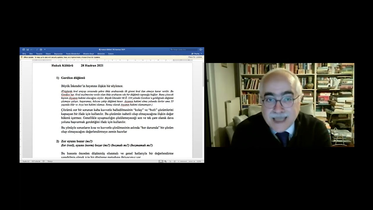 Prof. Dr. Aydın GÜLAN, Hukuk Kültürü Konuşmaları 28.6.2021