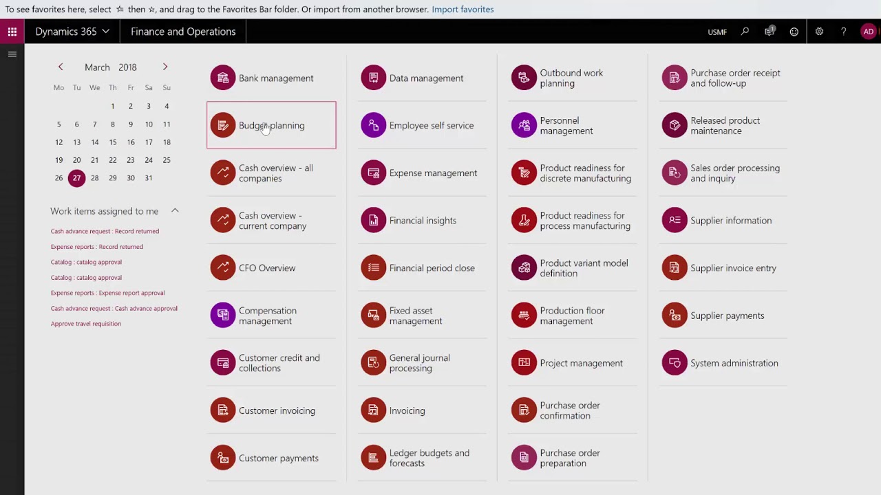 Budget demo for Dynamics 365 for Finance & Operations -