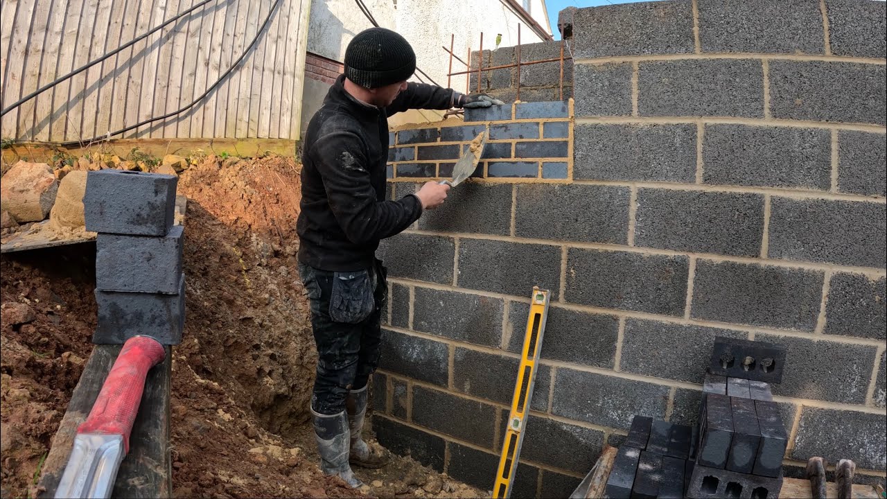 Brickwork Corner Building With Blue Engineering Bricks