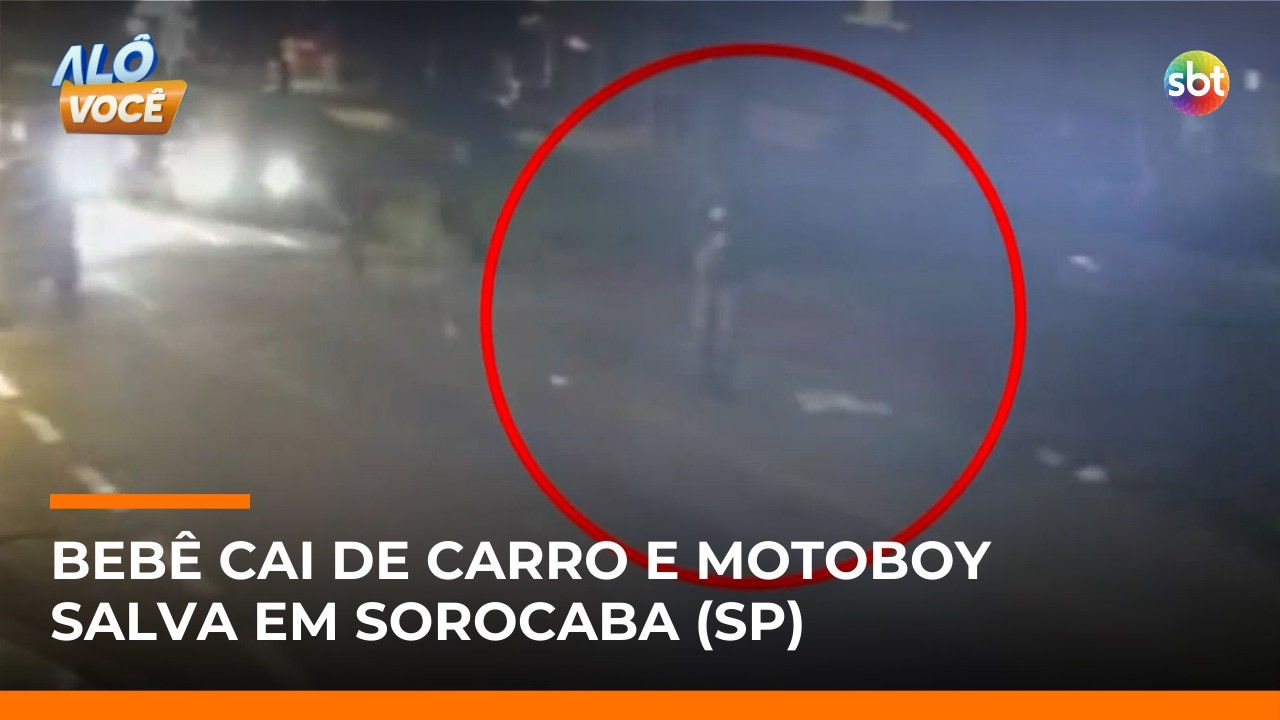 Bebê cai de carro em movimento e é salvo por motoboy em Sorocaba (SP) | #AloVoce