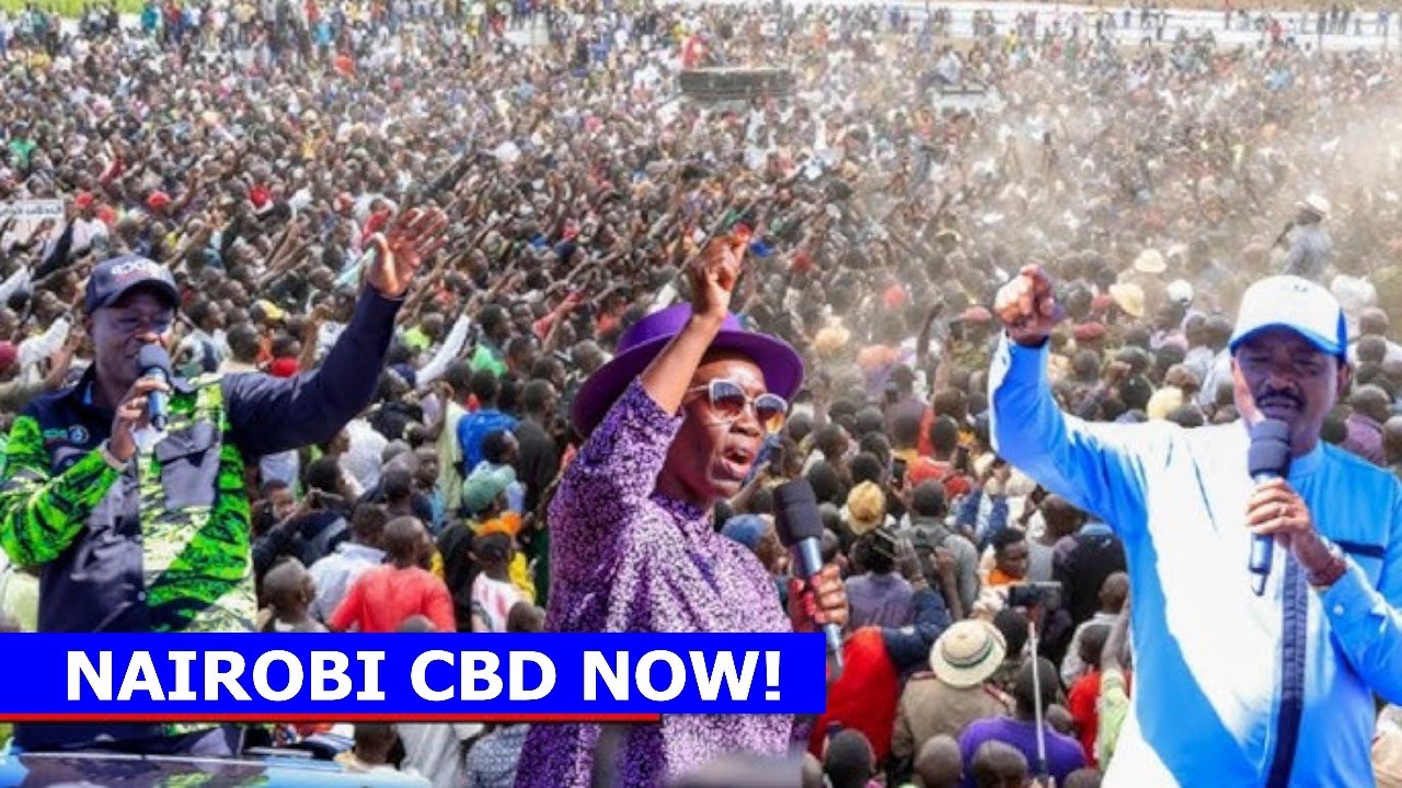 LIVE: Gachagua and united Opposition storm  Nairobi CBD after police attacked Sifuna in Kitengela!