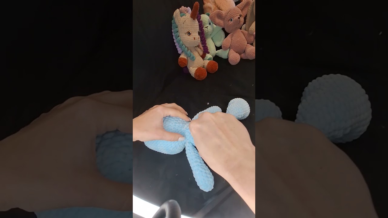 как убрать хвостики, нитки у плюшевой игрушки #амигуруми #плюшевыеигрушки #рукоделие #вязание