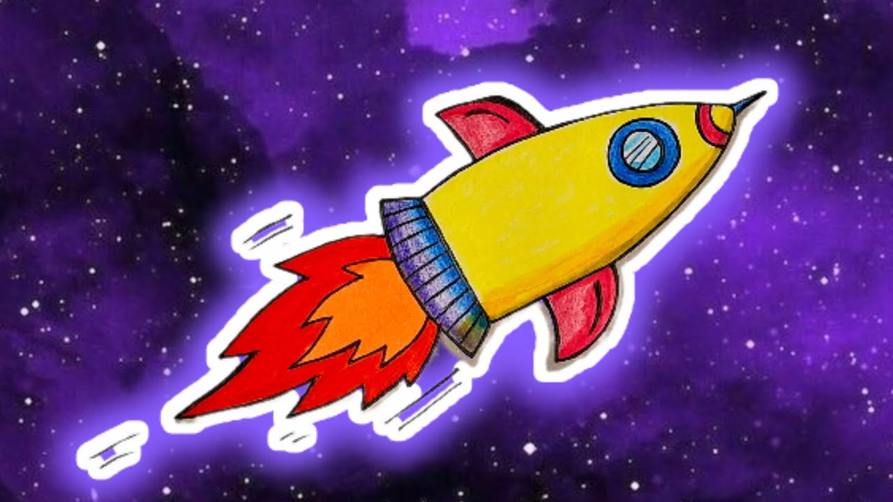 Как нарисовать РАКЕТУ ко Дню космонавтики! 🚀✨ Просто и красиво /How to draw a rocket