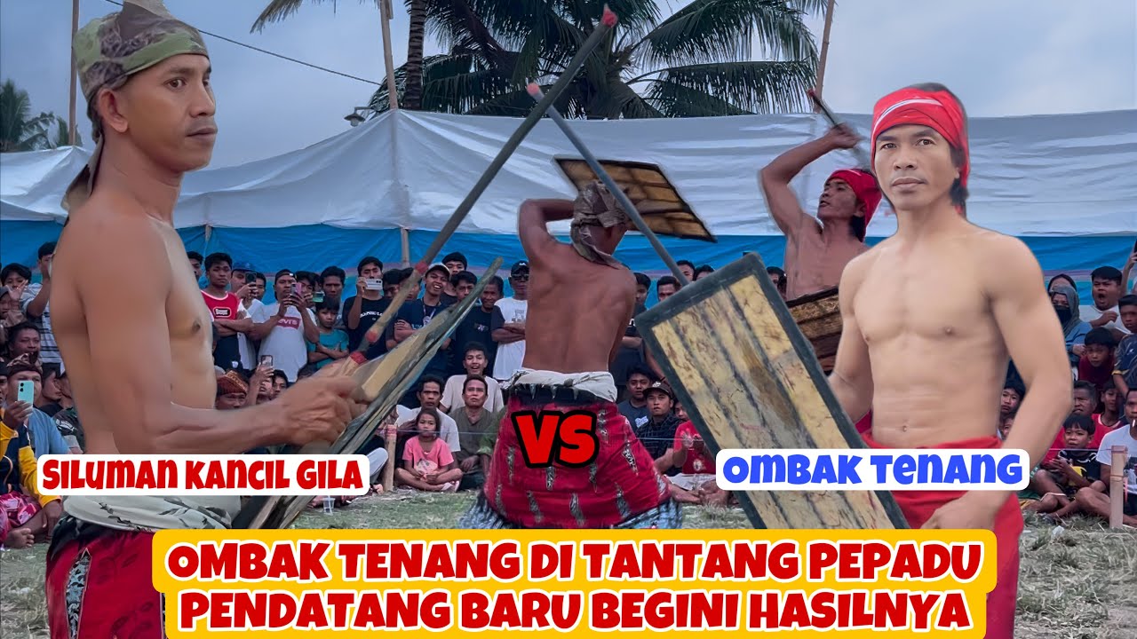 OMBAK TENANG di tantang pepadu pendatang baru SILUMAN KANCIL GILA || peresean desa denger terbaru