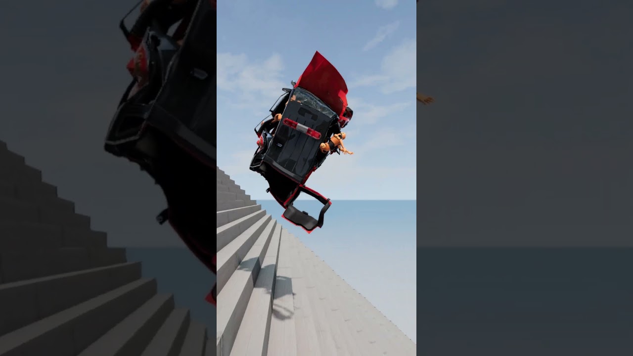 Cars vs Unnecessarily Tall Stairs - SHORT12 | BeamNG.Drive