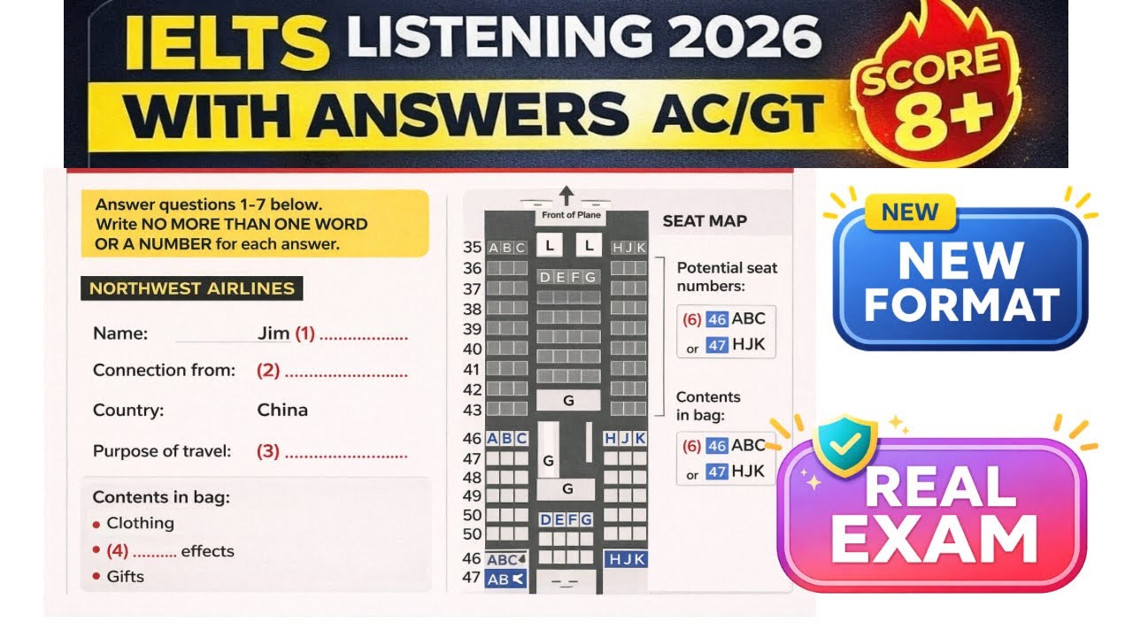 IELTS Listening 2026 New Format | Real Exam Practice Test with Answers (AC/GT) | Score 8+ #ielts2026