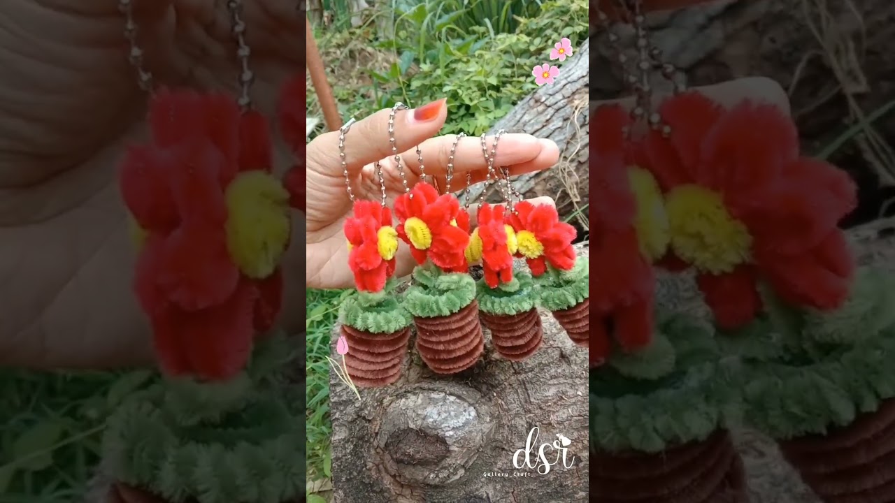 ganci kawat bulu pot bunga mini 
