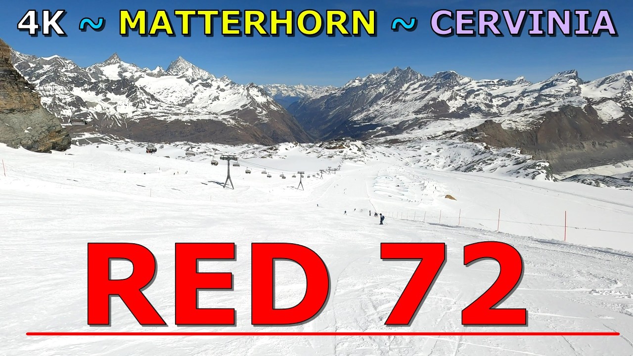 Cervinia Skiing 🇮🇹 Family POV ⛷️ Red 72 | 4K GoPro | Matterhorn Sun