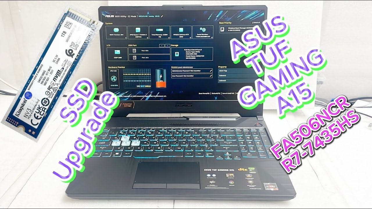 ASUS FA506NCR R7-7435HS SSD Upgrade | ASUS TUF GAMING A15 | R7-7435HS