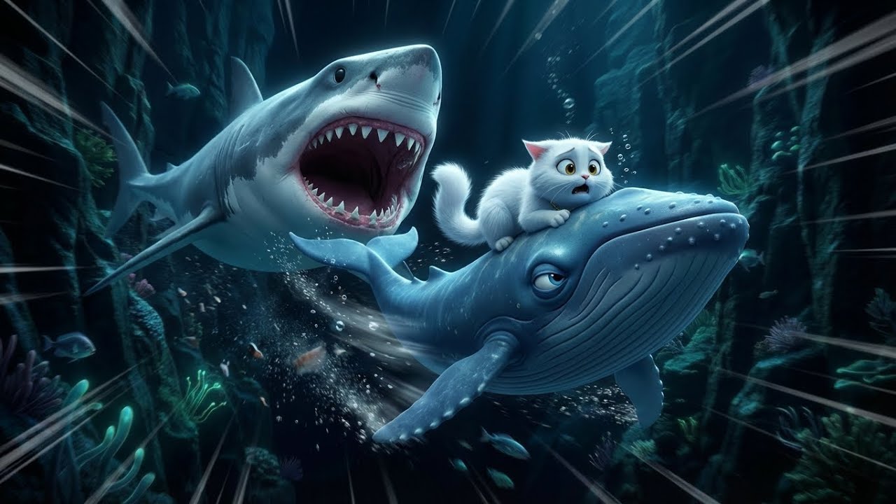 Funny Cat Cartoon - Coco Meets A Baby Whale - Ocean Adventure