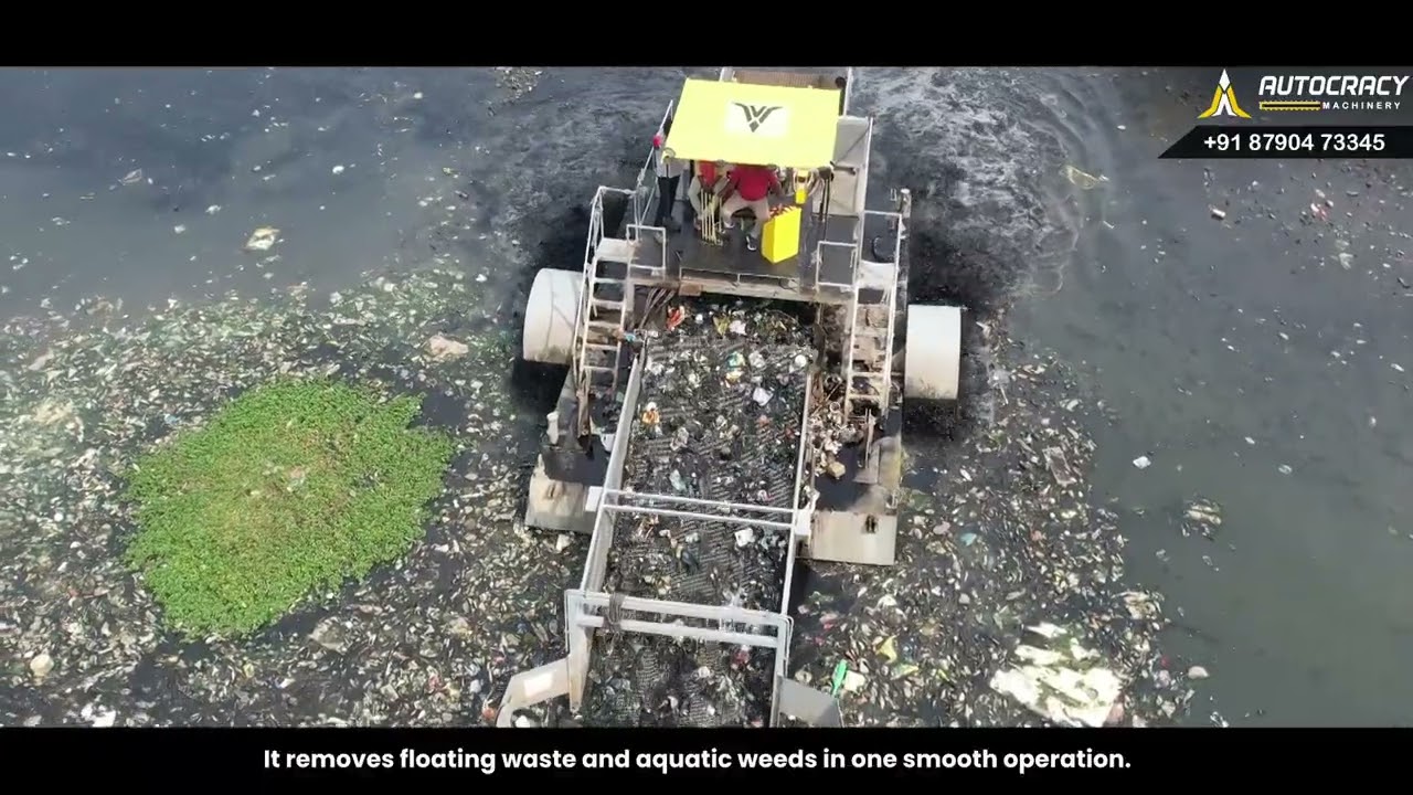 Aquatic Weed Harvesting Machine for Canals, Lakes & Rivers | Rudra Aqua Max