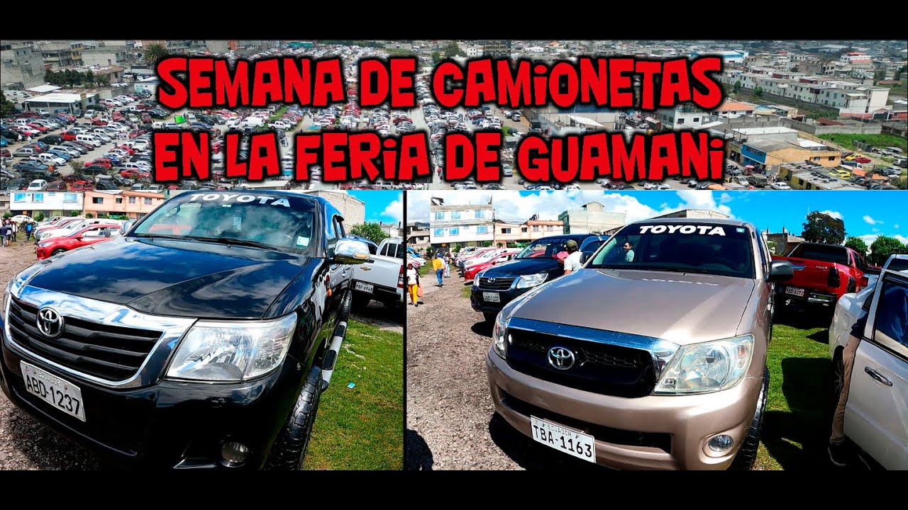 SOLO  CAMIONETAS  EN LA FERIA POPULAR DE GUAMANI QUITO