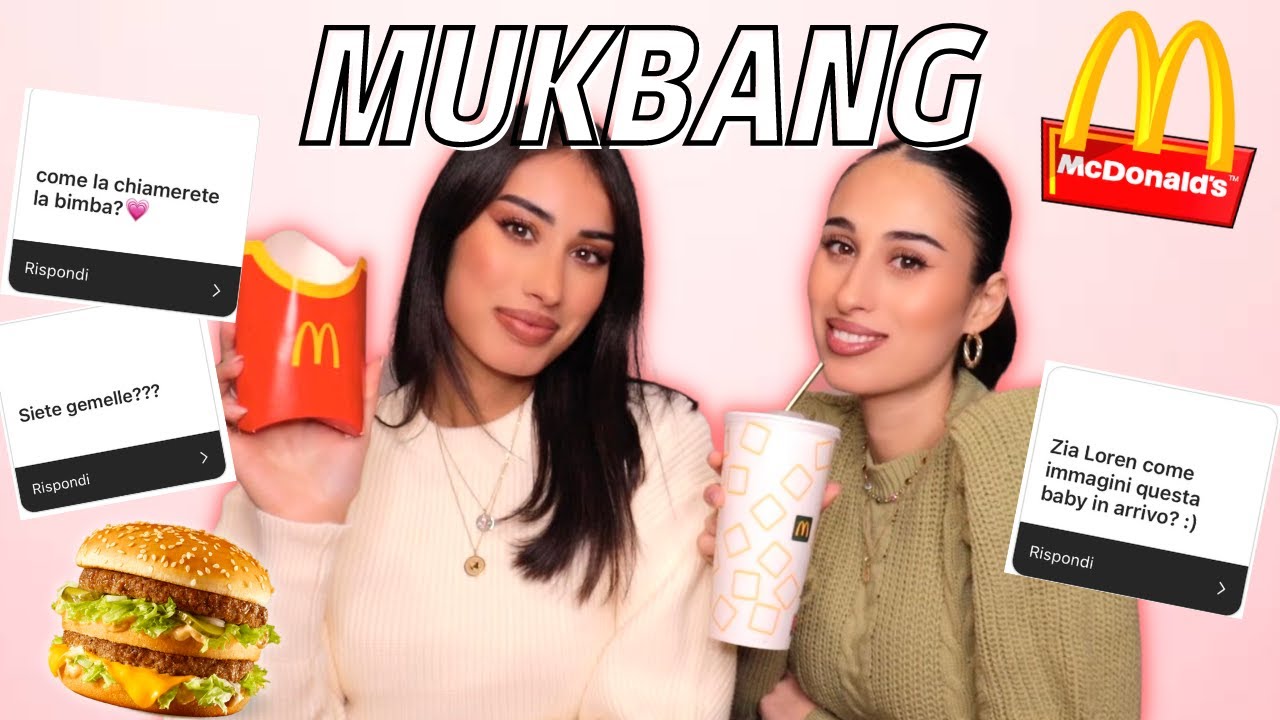MUKBANG MCDONALD'S CON MIA SORELLA 🍔 Come si chiamerà la bimba? Siete gemelle?