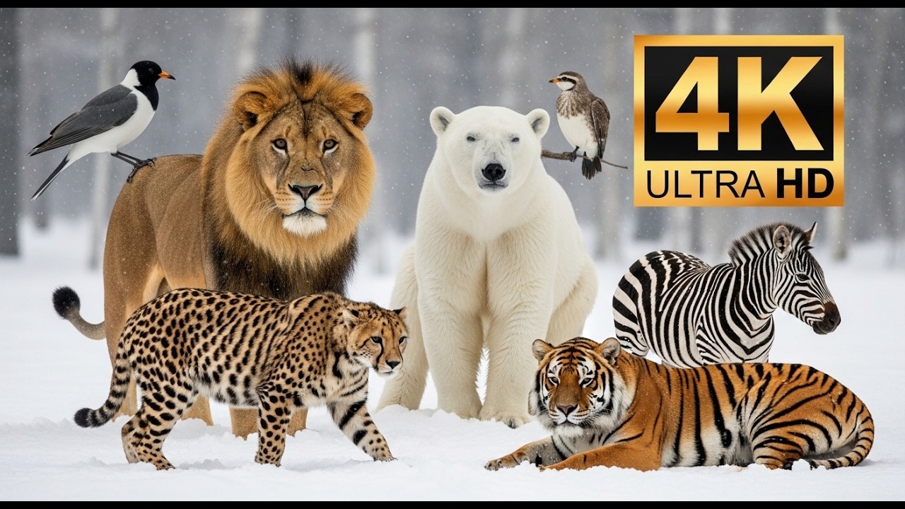 Wildlife Animal Documentary | Wild Animals & Birds Sounds from Siberia at Snowfall