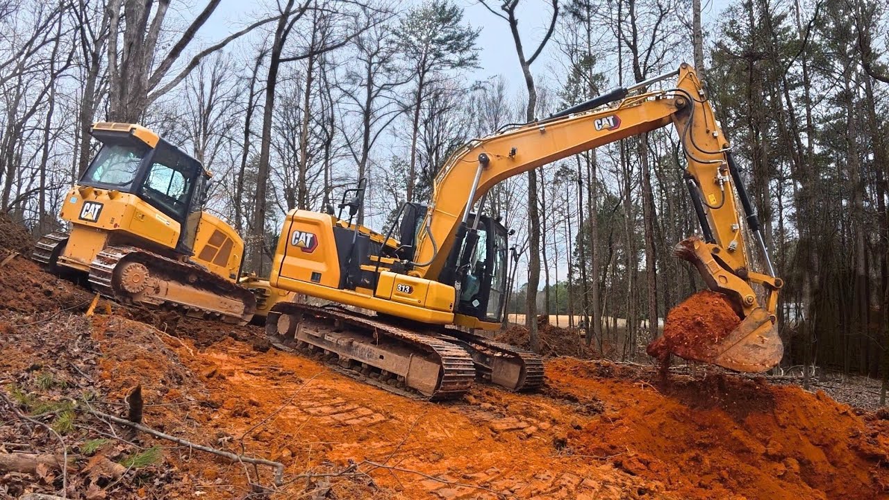 We Had To Open A Borrow Pit… Ripping Out Red Clay To Build This Road