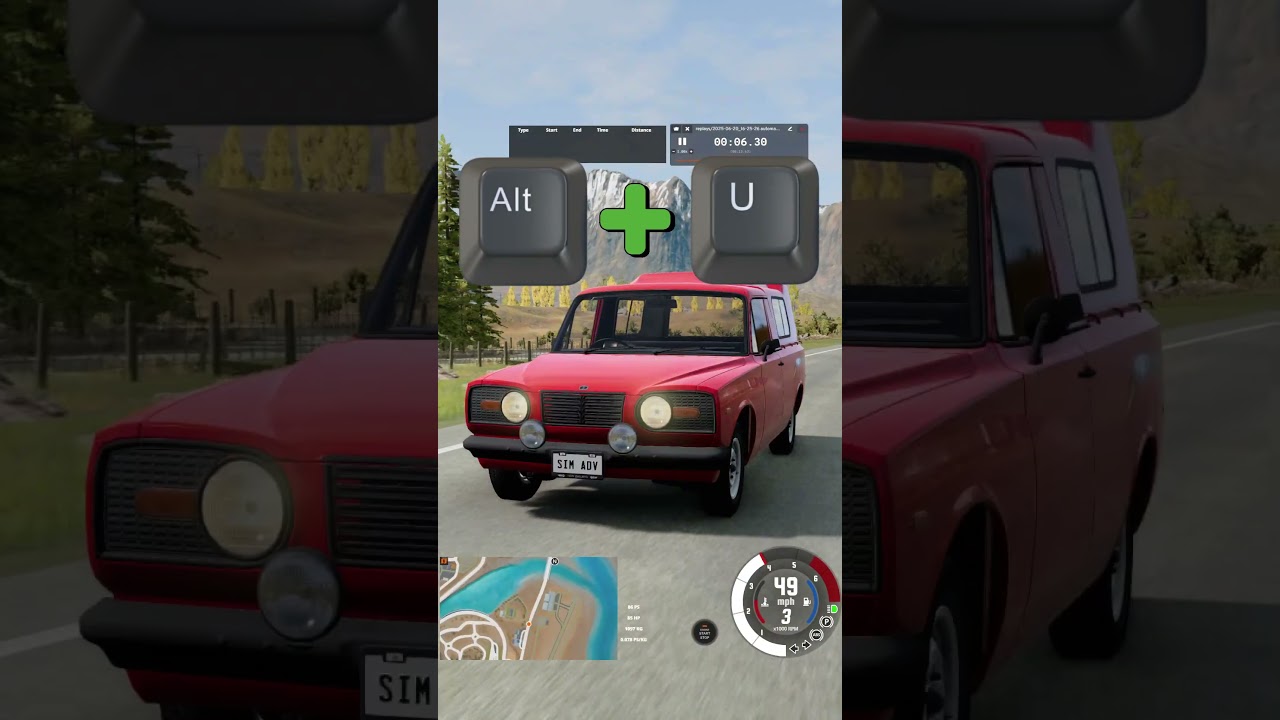 BeamNG Tips & Tricks No.1 😎 Hide UI #shorts