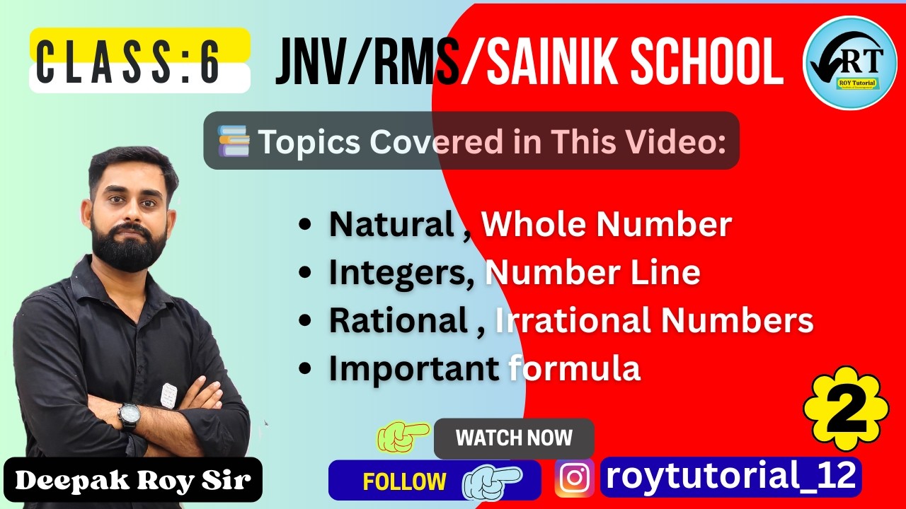 Types of Numbers & Important Concepts to Tackle Questions| Class 6 Maths |JNV/RMS/Sainik School 2026