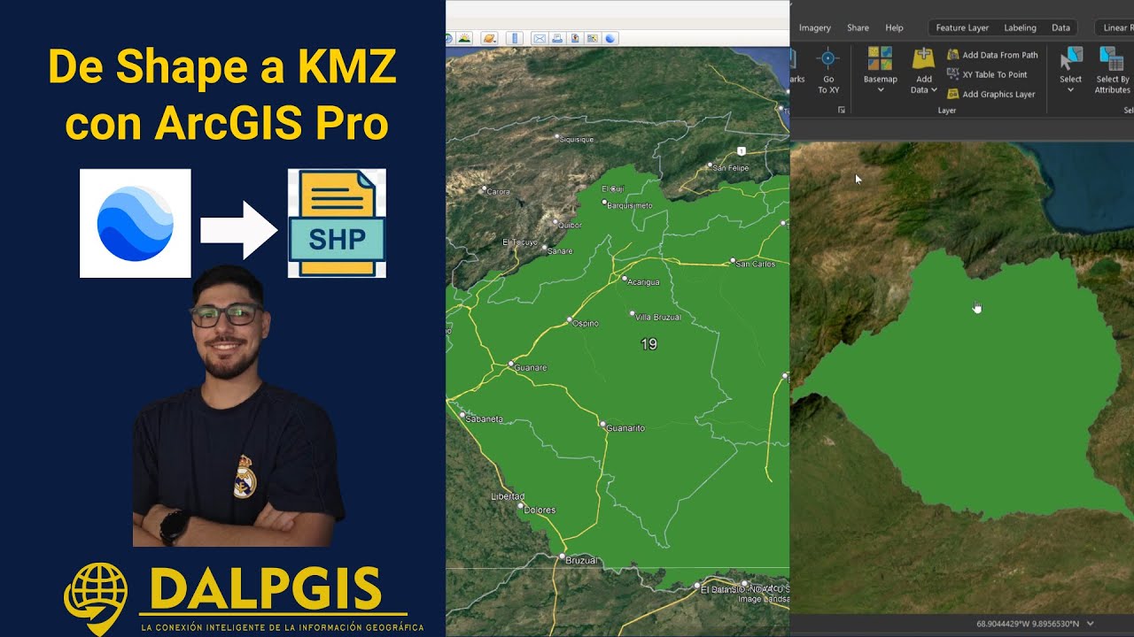 Cómo convertir un Shapefile (SHP) a KMZ usando ArcGIS Pro para visualizarlo en Google Earth.