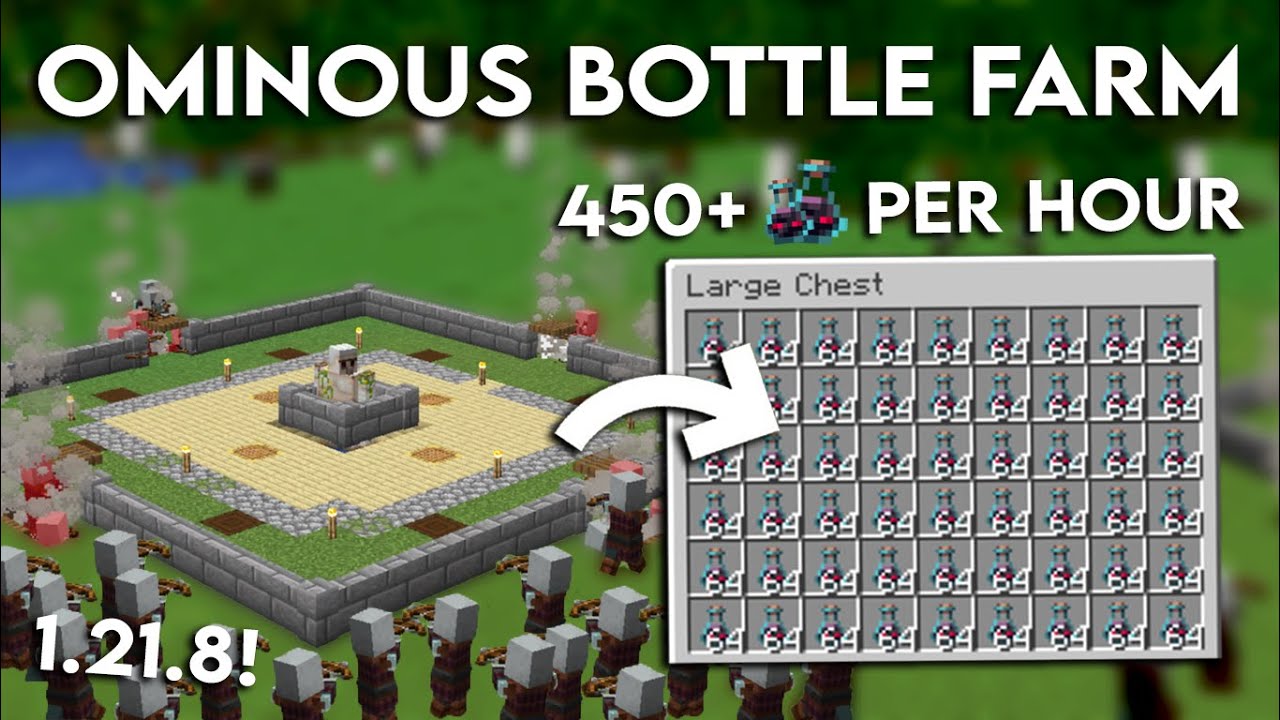 NEW MINECRAFT EASY OMINOUS BOTTLE FARM 1.21.10 TUTORIAL - 450+ Ominous Bottle Per Hour!