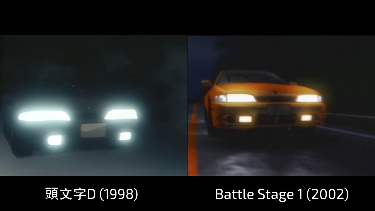 Initial D (1998) vs Battle Stage (2002) - S14 Rain Battle